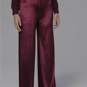 White House Black Market Wide Leg Velvet Pants In Cabernet S Gothic Elegance